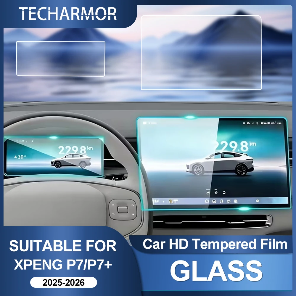 Auto-Schutzfolie aus gehärtetem Glas für XPENG P7 P7+ 2024-2026 Auto-GPS-Navigationsbildschirm-Displayschutz Innenraumzubehör. – Detail 1