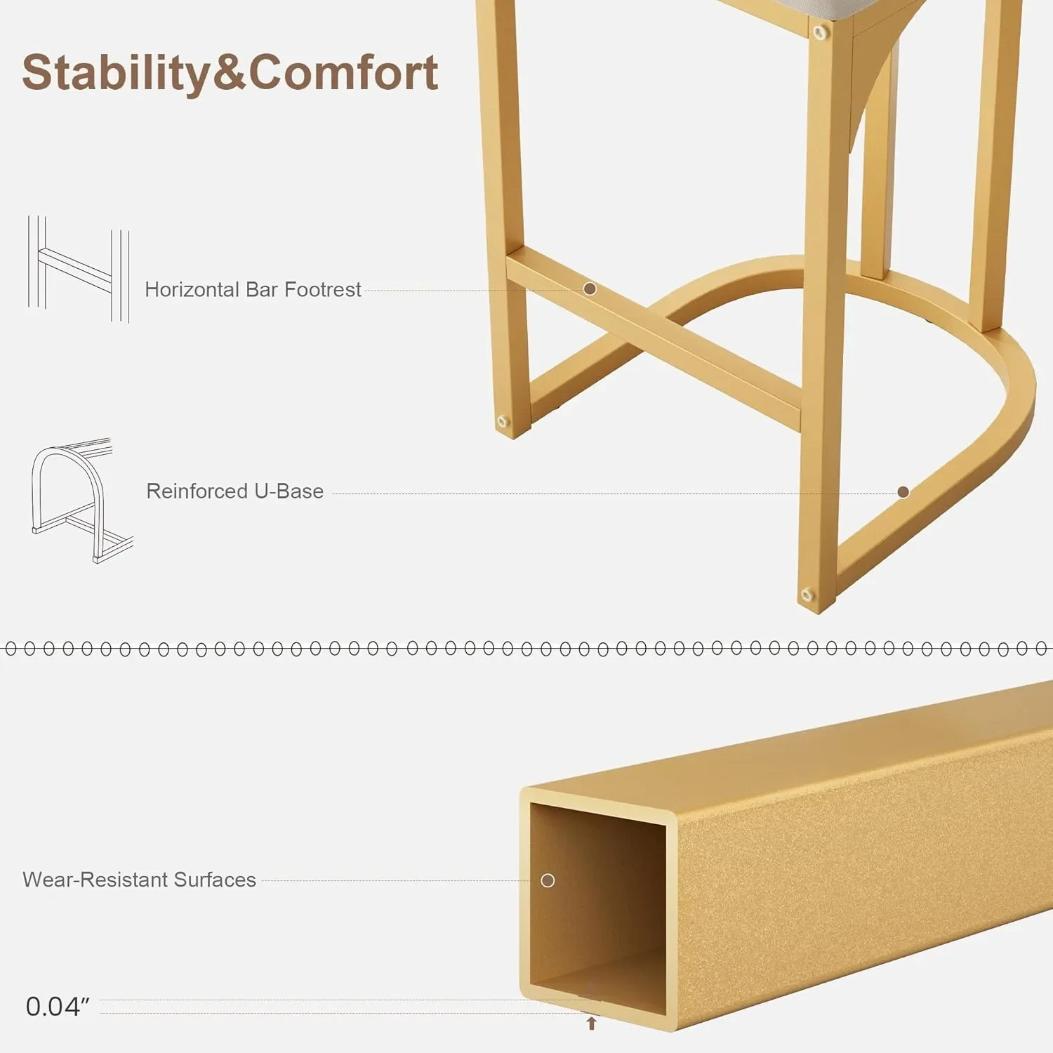 طقم كراسي بار مكون من قطعتين، مقاعد بار طويلة حديثة مع ظهر لطاولة المطبخ، وكراسي جزيرة لطاولة الطعام