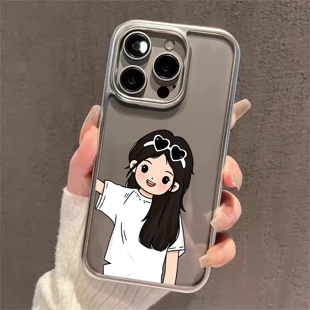 Paar-Liebesmuster Klare Hülle für iPhone 13 14 Pro Max Hüllen iPhone 12 11 15 16 17 Pro XR Max Plus Luxus-Plating Coque – Detail 9