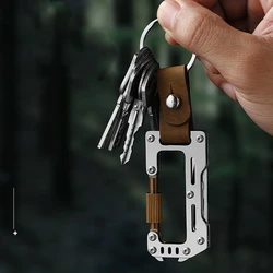 Lockable EDC Mountaineering Buckle Multi Functional Outdoor Key Chain Stainless Steel Sharp Mini Folding Knife Hanging Buckle