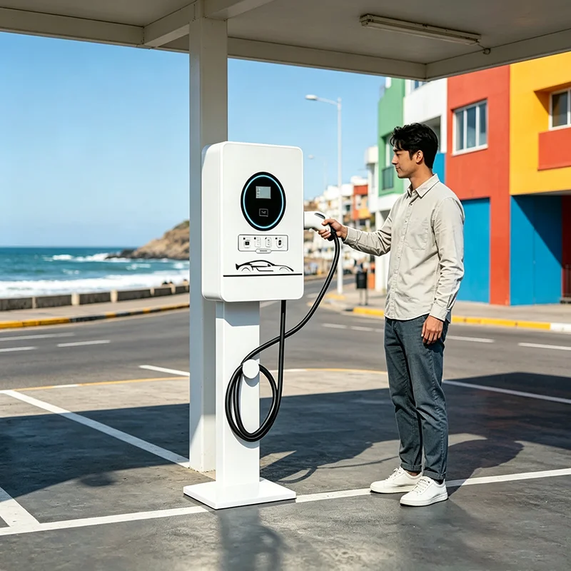 60kW Dual Gun CCS2 DC Fast EV Charging Station RFID Swipe Outdoor Parking Garage Electric Car Charger EU