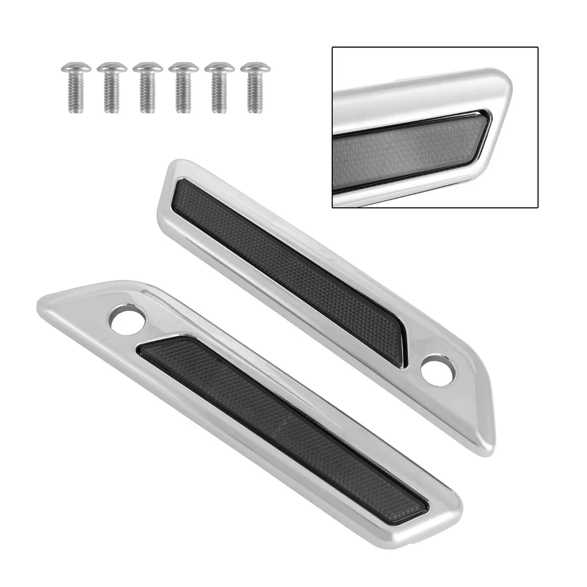Saddlebag Latch Cover Hard Bag Chrome_Gray Fit Touring Road Glide King 14-23 US Car Accessories