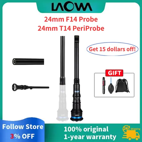 Laowa 24mm F14 Probe or 24mm T14 PeriProbe 2X MACRO Lens built-in LED ring light for Sony E for Canon EF for Nikon F Pentax K