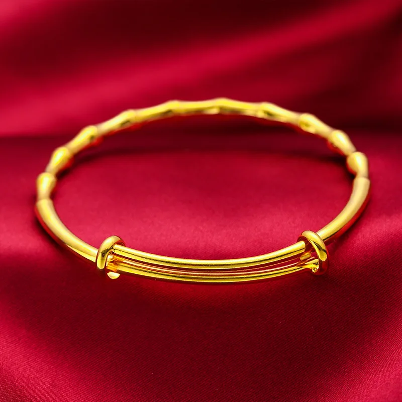 Alluvial Gold Bamboo Bracelet High Fashion Retro Personalized Opening Adjustable Simple Bracelet Bracelet Gifts for Girlfriend