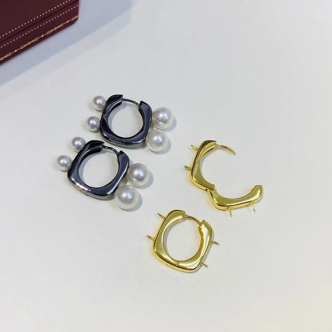 

Wholesale 925 Sterling Silver Earrings Mount Findings Settings Base Mounting Parts Accessory for 6-8mm Pearls