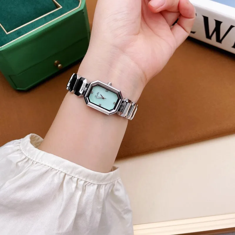 Small rock sugar simple temperament fashion ladies rectangular dial senior grey fritimother women\'s bracelet watch