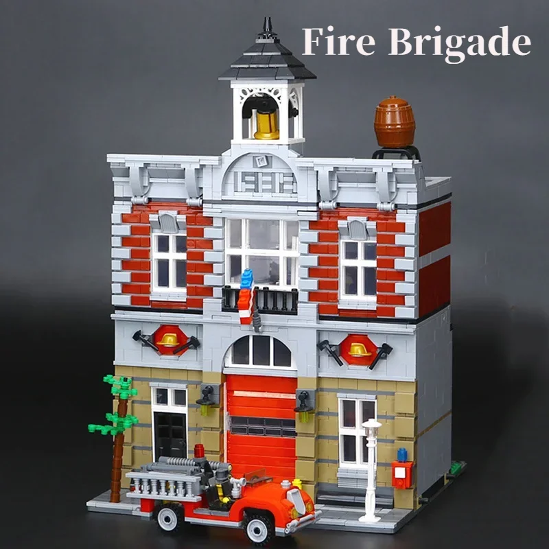 Street View Series Fire Brigade Building Blocks Educational Tools Compatible with 10197 Children\'s Model Blocks Christmas Toys