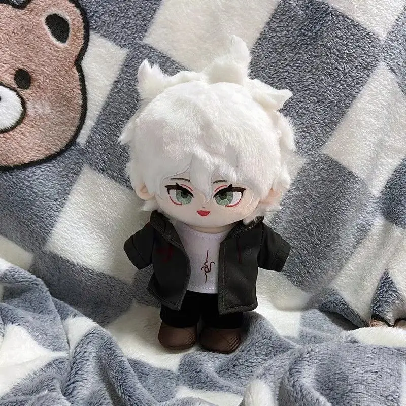 Nagito Komaeda 20cm Lalka Bawełniana do Przebierania z Ubraniami COS Anime Danganronpa Pluszowa Maskotka Uroczy Prezent Urodzinowy DIY dla Dzieci
