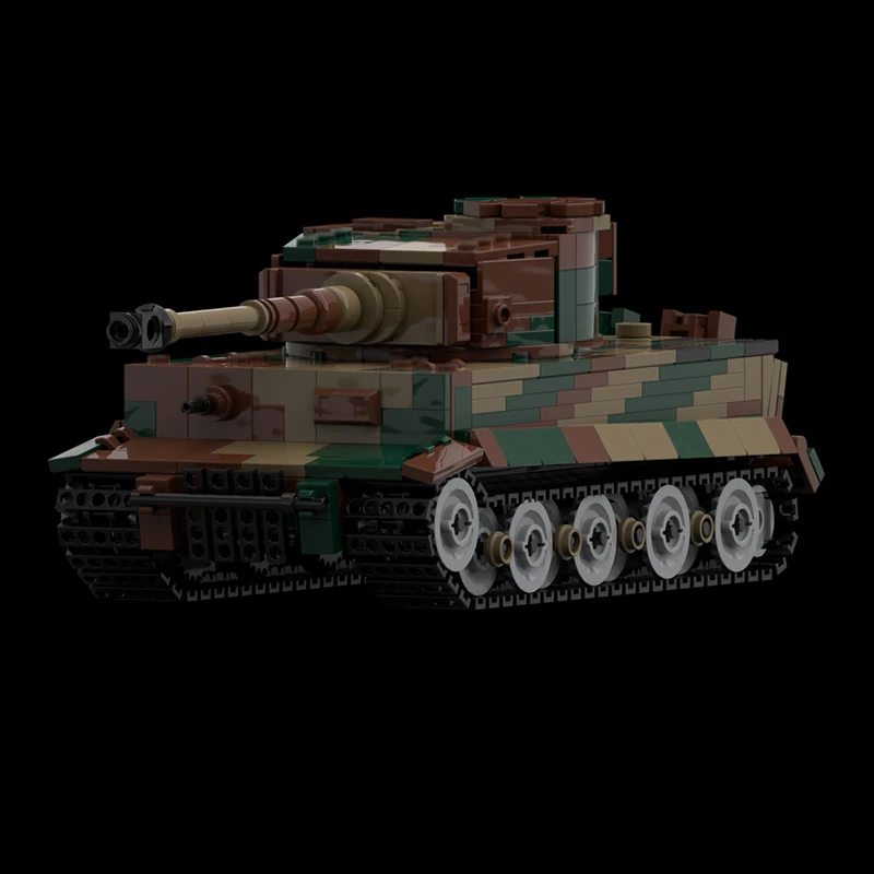Tiger I Ambush Camo Military Tanks Model MOC Building Bricks War Equipment Modular Technology Gift Holiday Children Toy Suit