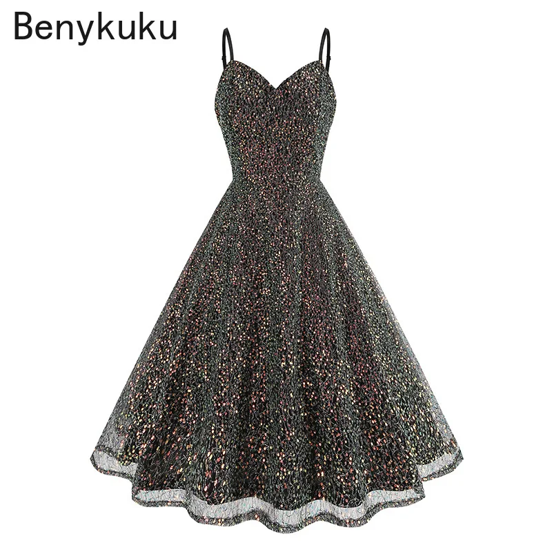 Spaghetti Strap Lace Up Sequins Vintage Dresses Sexy V Neck Ladies Evening Birthday Party Luxury Prom Dress 2025 Womans Clothing
