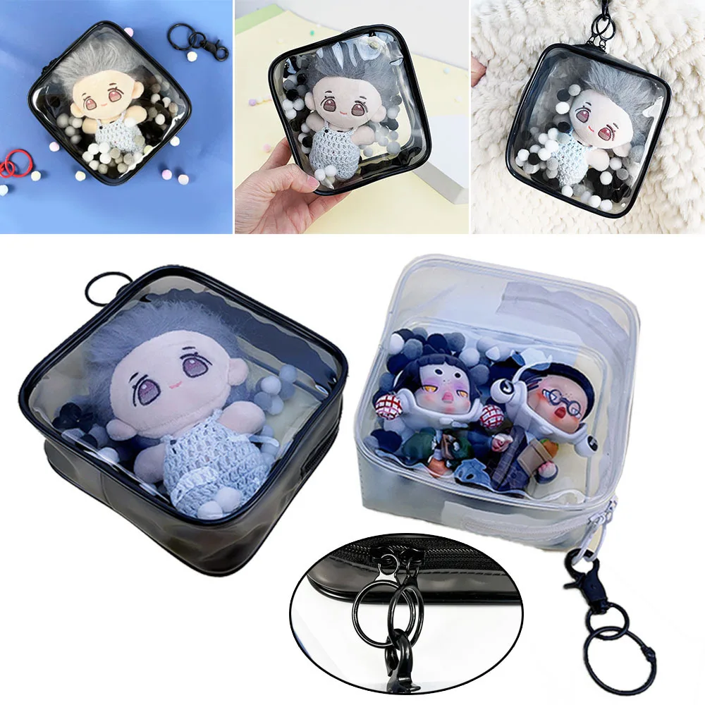 1pcs Empty Organizer Box Storage Case Storage Pouch Keychain Bag Mystery Box Thicken Transparent Keychain Wallet Doll Bag Gifts