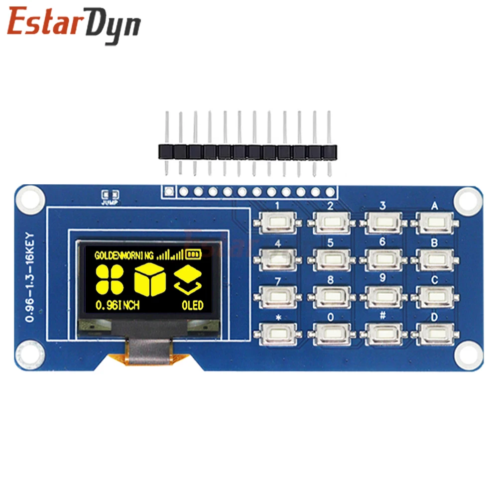 0.96 Inch SSD1315 OLED Display Module 128x64 With 4x4 Keyboard For Arduino Raspberry Pi DIY Project I2C SPI