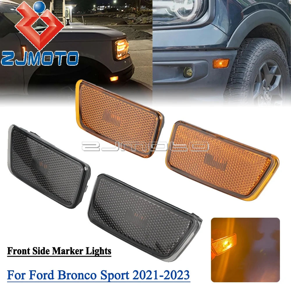 

Car Accessories Front Bumper Left & Right Side Marker Turn Signal LED Light For Ford Bronco Sport 2021-23 Reflector Signals Lamp