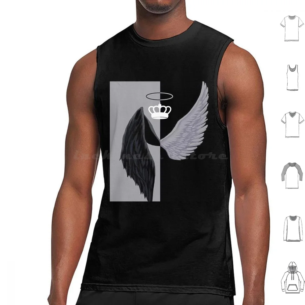 The Devil Is Angle Tank Tops Vest Sleeveless Devil Angle Angle And Devil Cool Cool Design Bad Boy Bad Girl Good Girl Cute