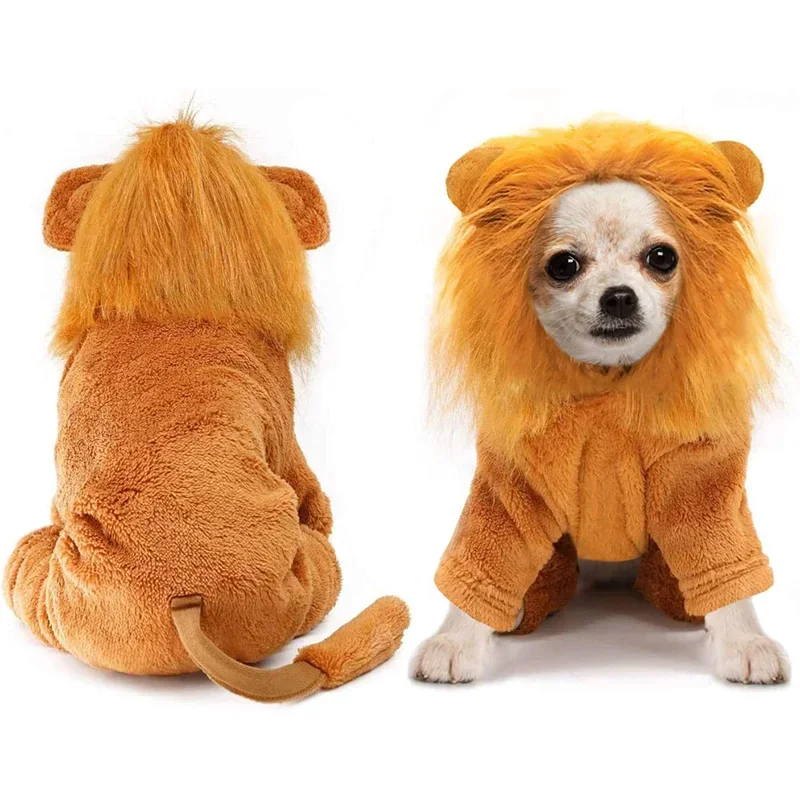 Halloween Dog Cosplay Lion Costume Christmas Puppy Small Dog Clothes Cats Funny Apparel Dressing Up Parties Pet Clothes Suits