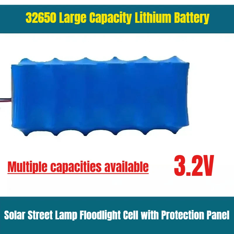 

Brand New 3.2V 30000mAh 32650 Large Capacity Lithium Battery Solar Street Lamp Floodlight Cell with Protection Panel