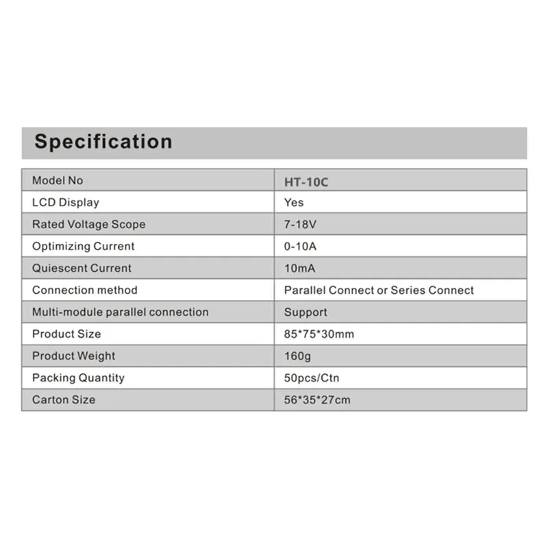 Heltec 12V Lead Acid Battery Equalizer 10A Active Balancer Lipo/Lifepo4 Connected in Parallel Series LCD Meter