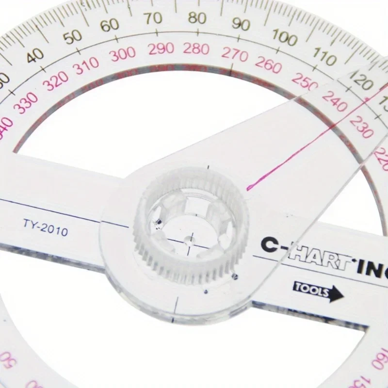 1pc Drawing Design Ruler  Protractor Mathematical Angle Teaching Aid Drawing Angle Measuring Angle Obtuse Angle Learning Tool
