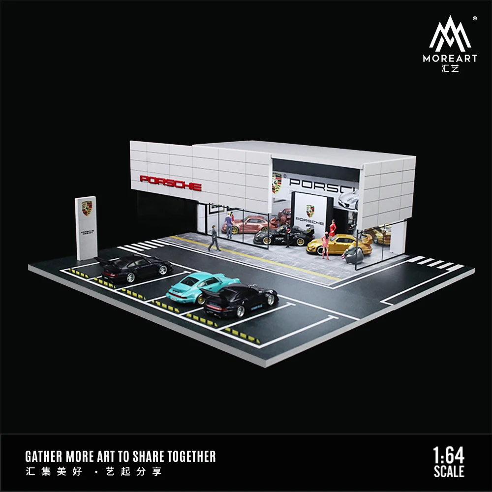 Timemicro+MoreArt 1:64 Porsche Showroom lighting scene - Spot goods and Immediate delivery