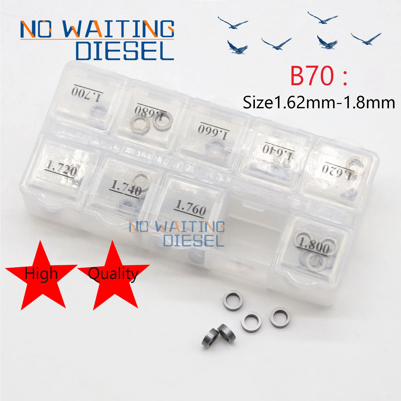 

Size 1.62-1.80mm B70 Diesel Fuel Injector Adjusting Shims For Bosch Piezo Injector Nozzle Adjust Washer 50PCS