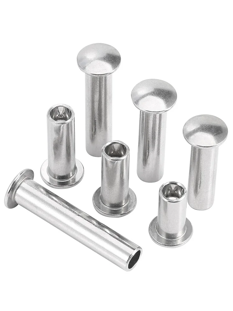 M1.5 M1.7 M2 M2.5 M3 M3.5 304 Stainless Steel Round Flat Truss Head Half Semi Hollow Shank Rivet Screw L=3-40mm GB873