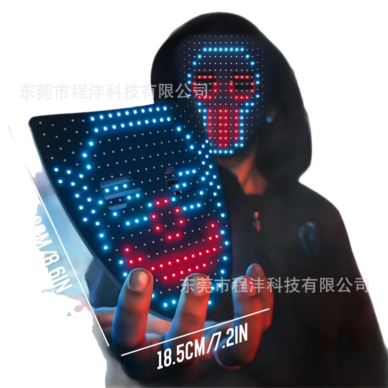 LED Gesture Sensor Face Changing Mask For Halloween Party Dance Club Bar Atmosphere Prop For Adults Teens Cosplay