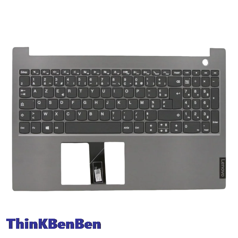 Teclado AZerty francés FR con funda superior gris Mineral, carcasa de reposamanos para Lenovo ThinkBook 15 IML IIL Laptop 5CB0W45375