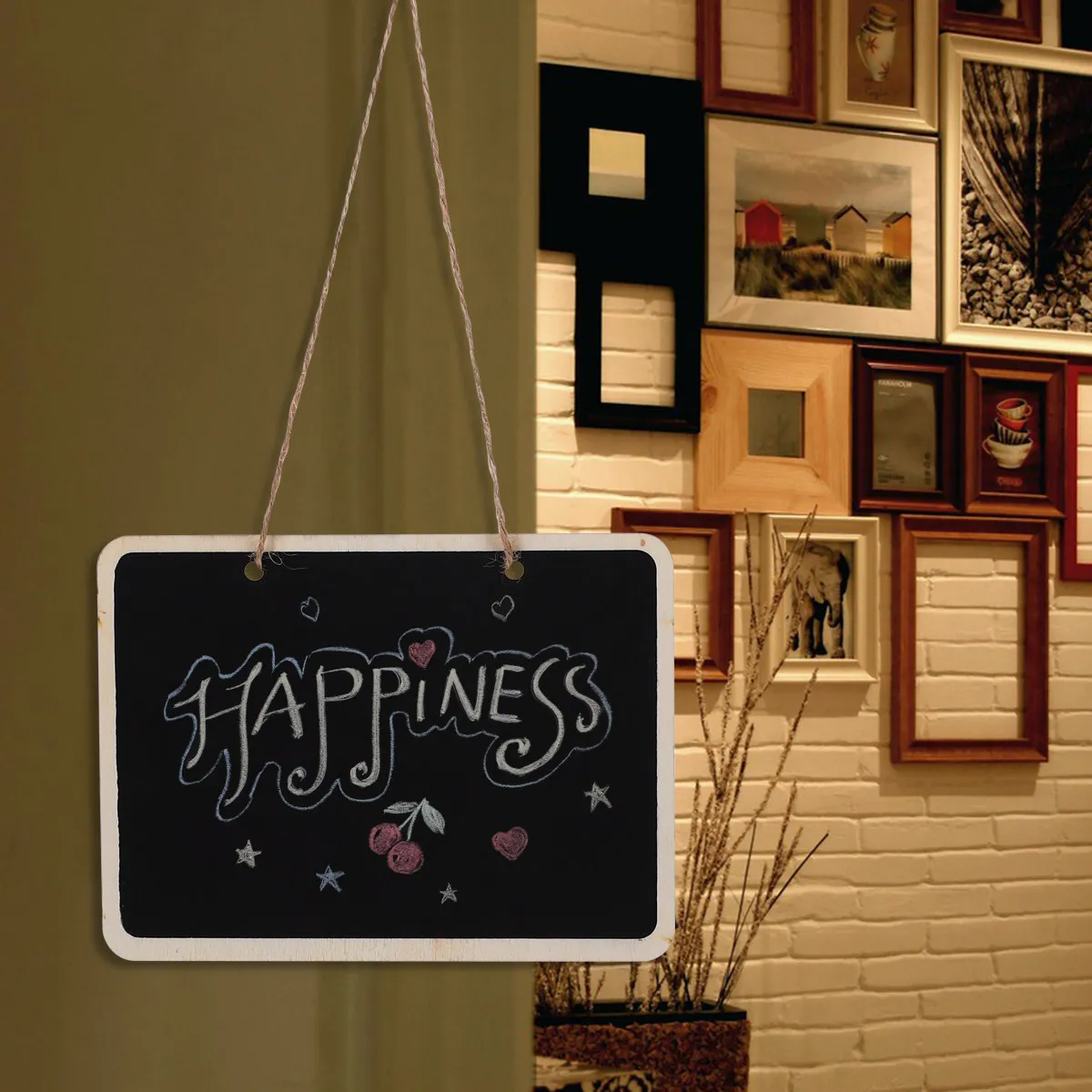 4Pcs Mini Chalkboards Rectangular Hanging Double Sided Blackboard Signs Memo Board Wedding Party Table Number Place Tags