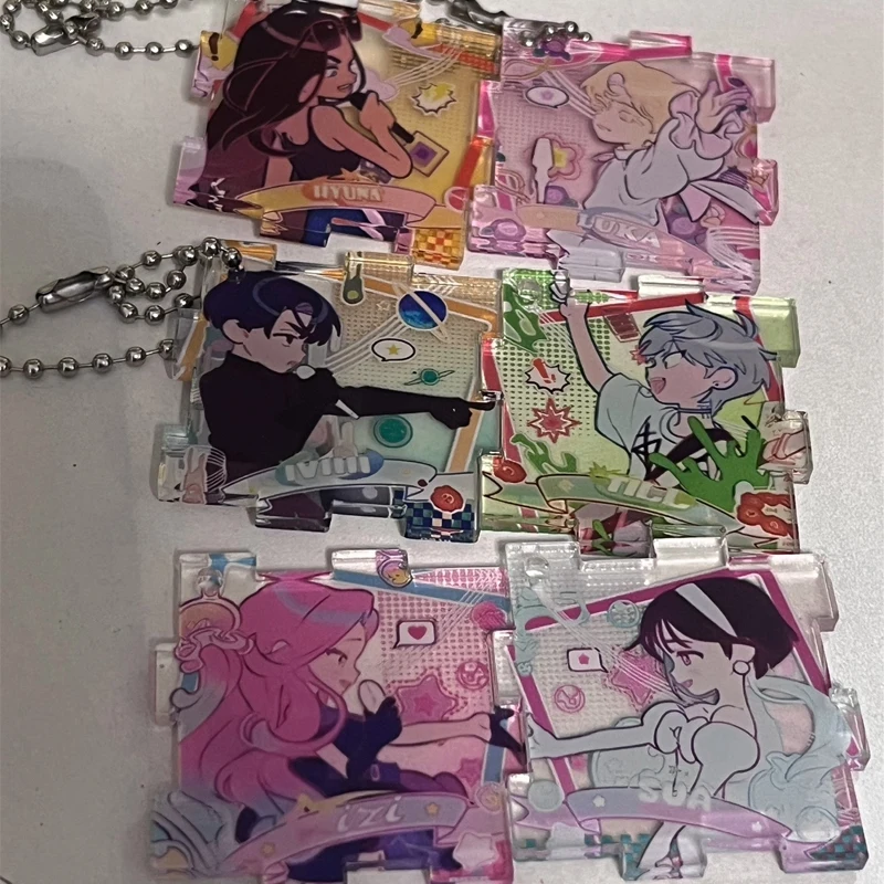 6 Pz/pacco Anime ALIEN STAGE Portachiavi Mizi Sua Till Ivan Hyuna Luka Puzzle Acrilico Portachiavi Zaino Ciondolo Auto Pendenti