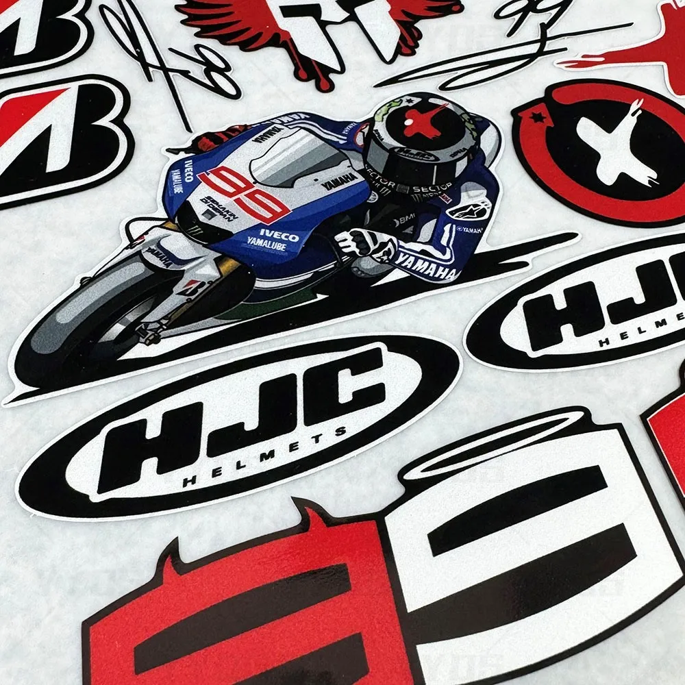 Reflective Motorcycle Racing Team Rider Number 99 Jorge Lorenzo Helmet Sticker Fuel Tank Decoration Watertight PVC Decals