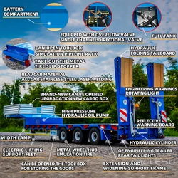 Semi-trailer LESURC1/14 Tamiya engineering vehicle hydraulic lift tailgate high load-bearing airbag suspension small wheel