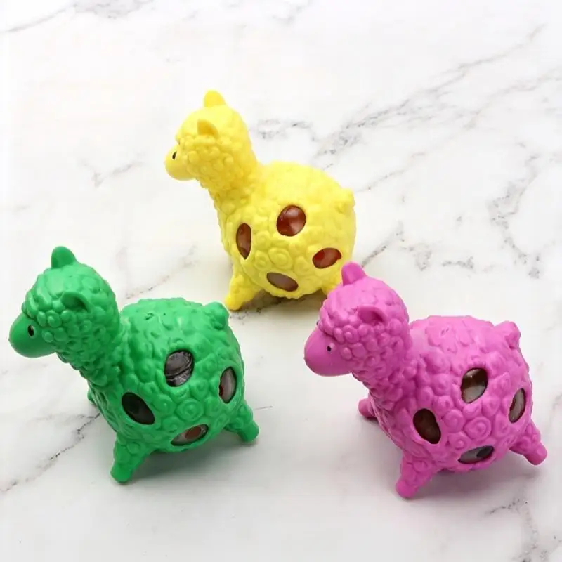 Fun Alpaca Grape Balls Squeeze Hand Ball Stress Relief Sensory Decompression Toy For Daily Anxiety Release Home Desk Ornament