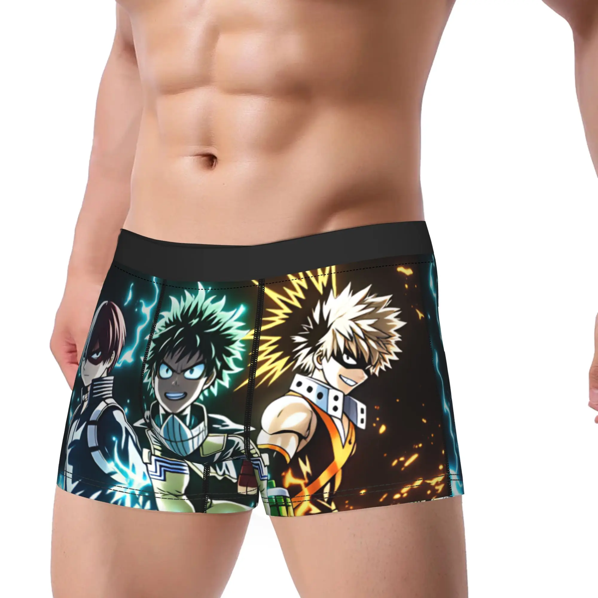 My Hero Academias   Underwear  Elastic Underpants Custom Shorts Briefs For Men Pouch Oversize Trunk