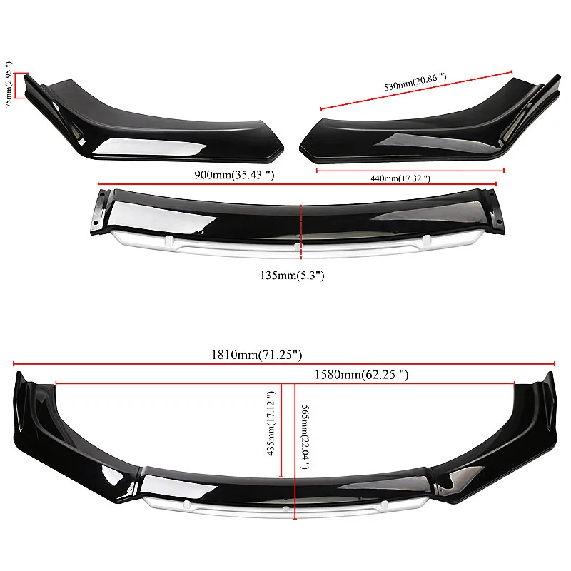 Parachoques delantero para coche, accesorio Universal para Audi A3, A4, A6, Q3, S3, S4, S6, B6, B7, B8