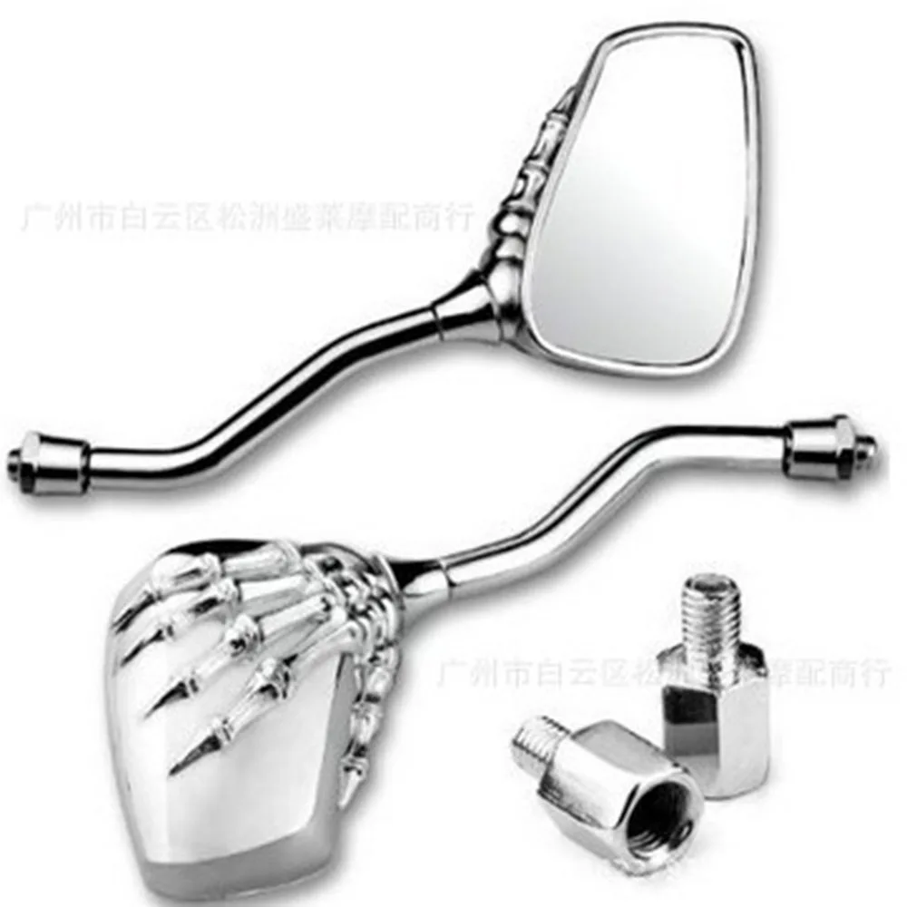 2pcs Universal Motorcycle Rearview Mirror With Screw Aluminium Alloy Scooter Skeleton Hand Refit Motorbike Side Mirrors