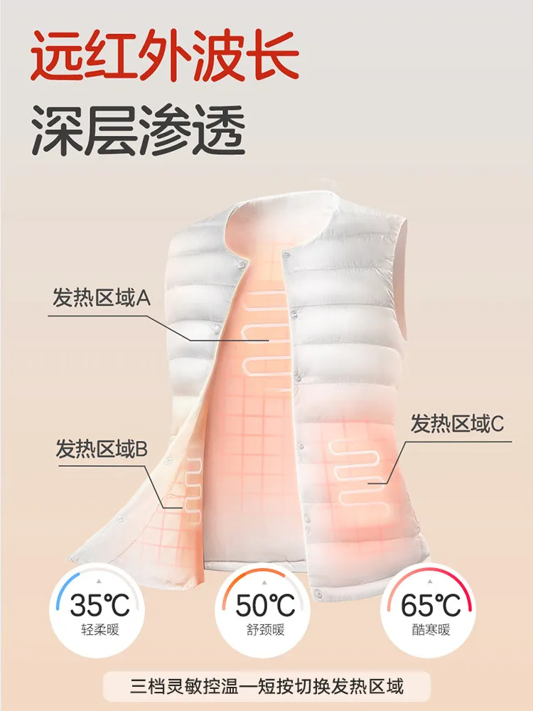 Electric vest, rechargeable, self-heating, whole body winter cold and warm