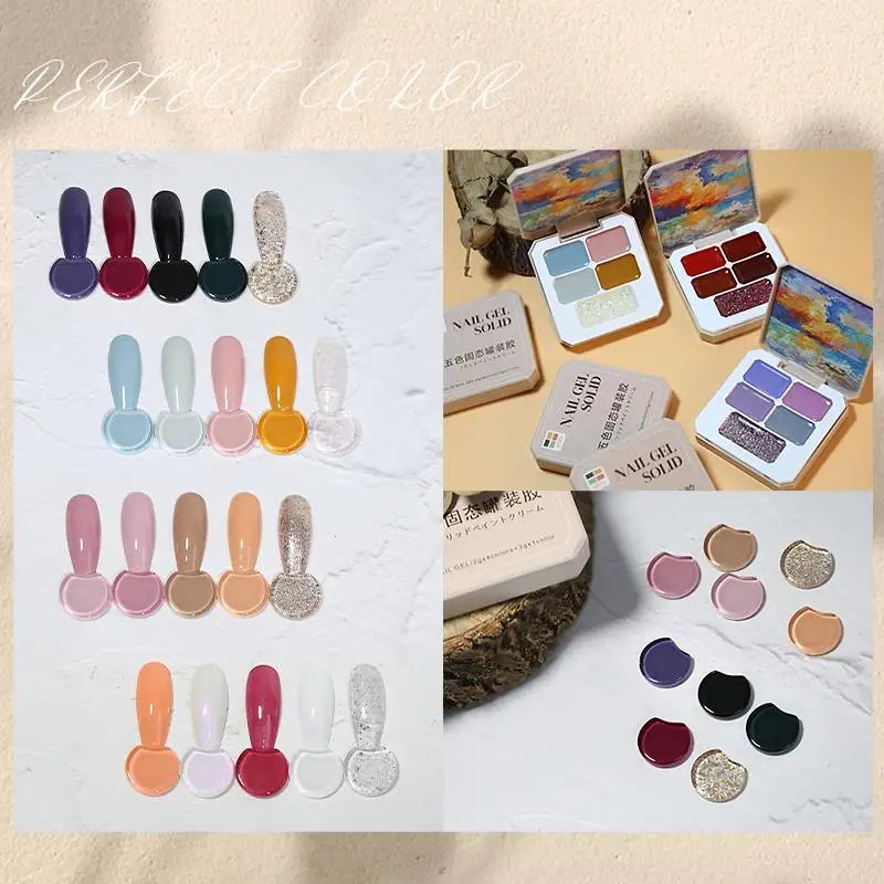 5/12Color Solid Cream Painting Gel Long Lasting Nail Art High Saturation DIY Design Quick Flower Paint Engraving Gel Nail Polish