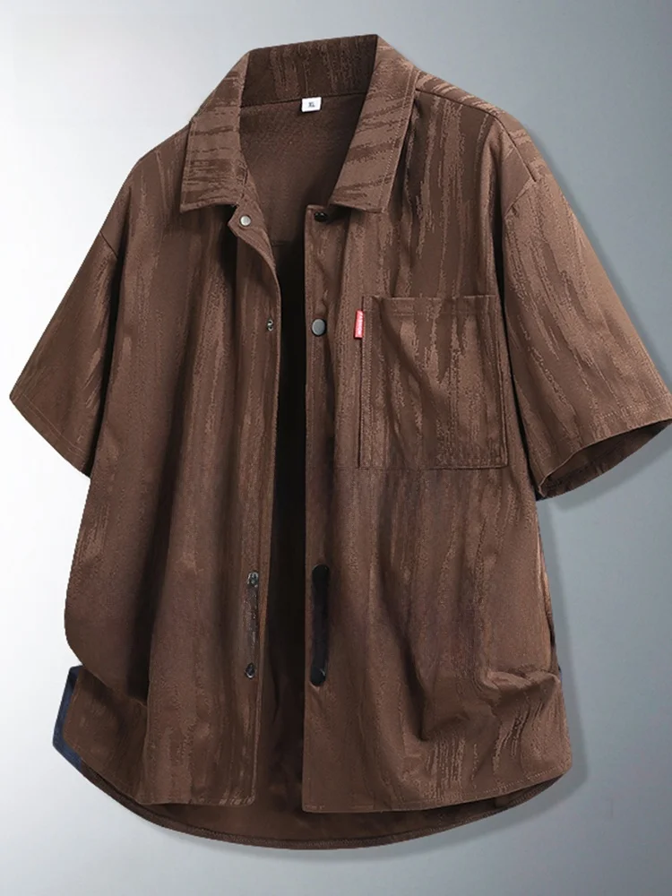 

Мужская повседневная рубашка MoChao больших размеров с коротким рукавом, свободного кроя, дышащая, летняя, модная, из полиэстера, тонкая, повседневная