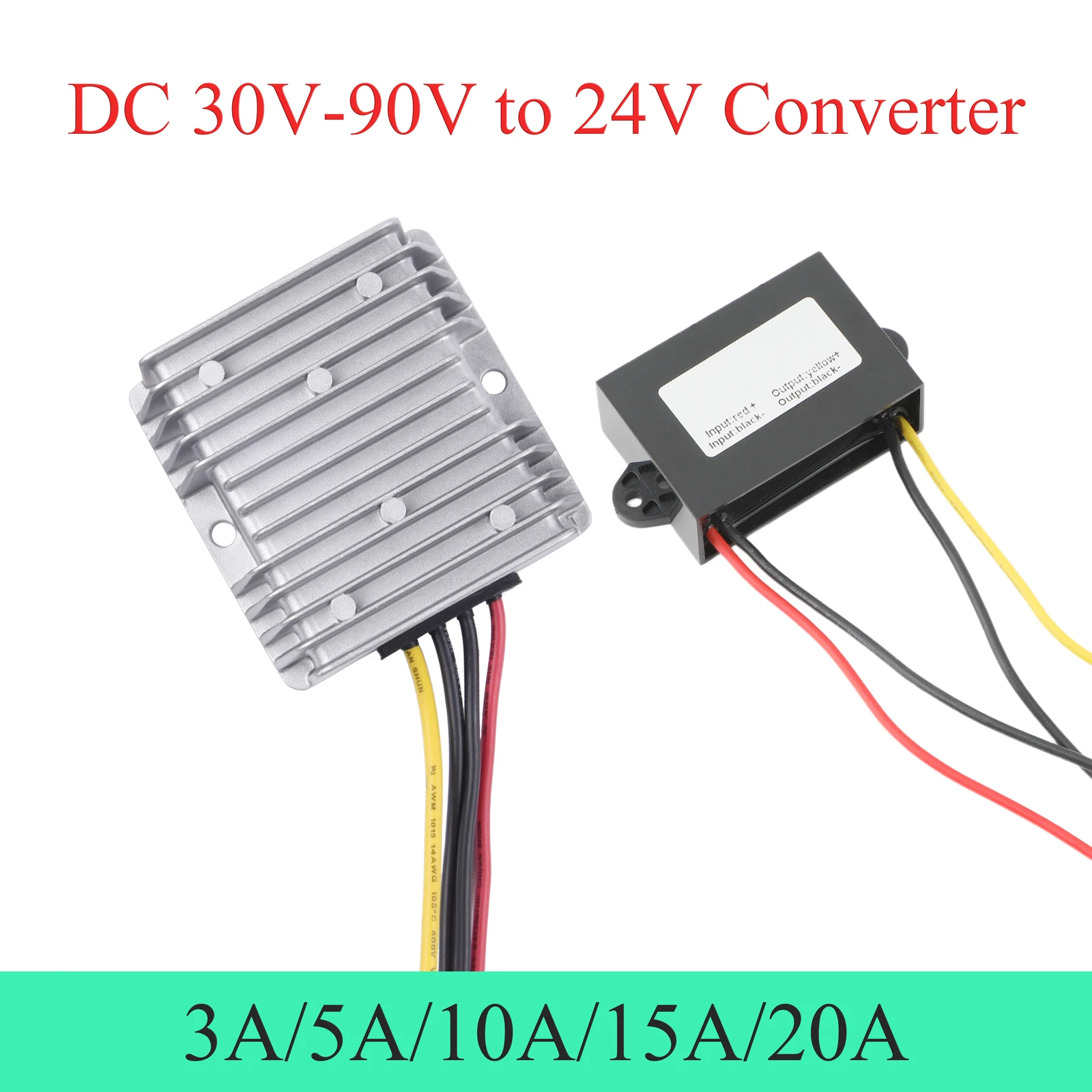 

Преобразователь мощности постоянного тока 30-90 В в 24 В 3A 5A 10A 15A 20A Автоматический понижающий регулятор Модуль питания понижающего напряжения для автомобиля
