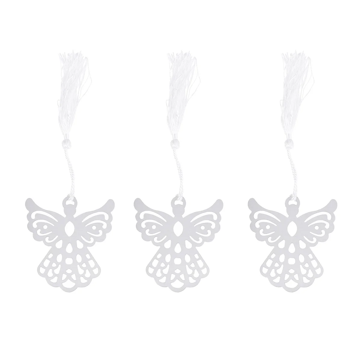 6 قطعة الإشارات الملاك المعدنية الفضة 7.1X6.6 سنتيمتر هدية ملهمة للقراء المرجعية شرابة مجموعة لصالح شكل الزخرفية #6