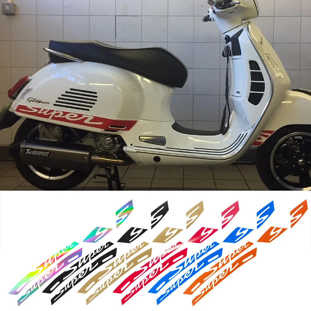Pegatina deportiva para motocicleta Vespa, pegatina para Vespa Super Stripes GT GTS 50 125 250 300 2006 2008 2010 2012 2013 2015 2017 2019