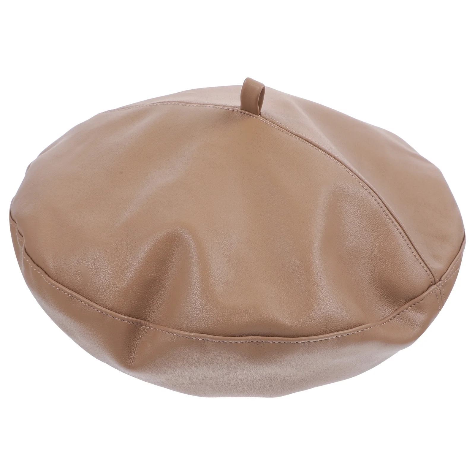 

PU Beret Brown Retro Warm Fashion Hat Headdress for Women Lady Outdoor Daily Use PU Beret
