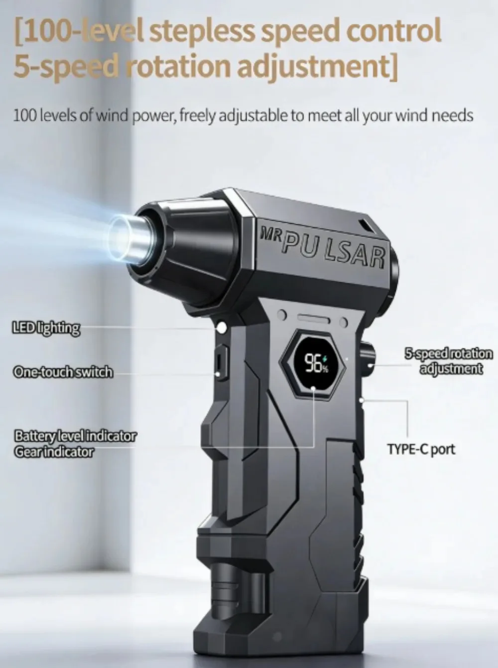 

Мощный очиститель X7 3-в-1 с частотой вращения 450000 об/мин | Портативный вакуумный воздуходув-насос для детейлинга автомобилей и обслуживания ПК