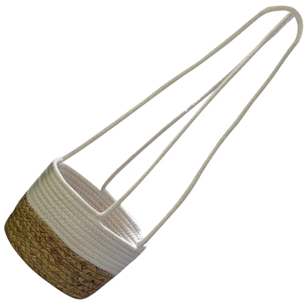 

Round Hanging Basket Woven Flower Pot Chain Suspended Garden Balcony Outdoor Wall Hanging Planter for Succulents