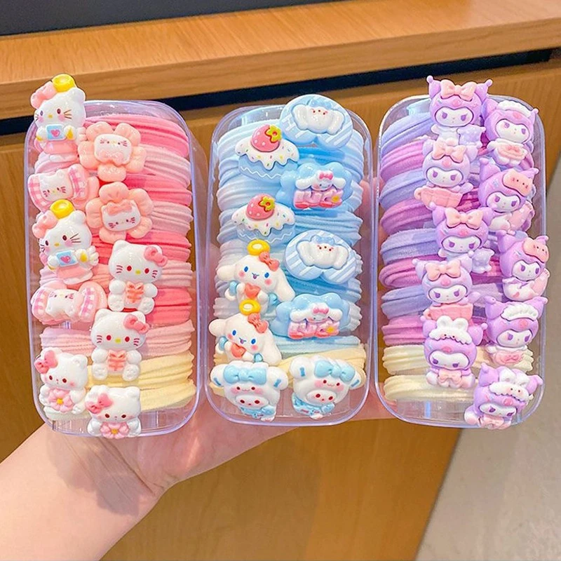 

10pcs For Kuromi Hair Rope Hair Accessories Girls Hair Care Cute Kuromi Rubber Band Does Not Harm Hair Hair Bands for Children