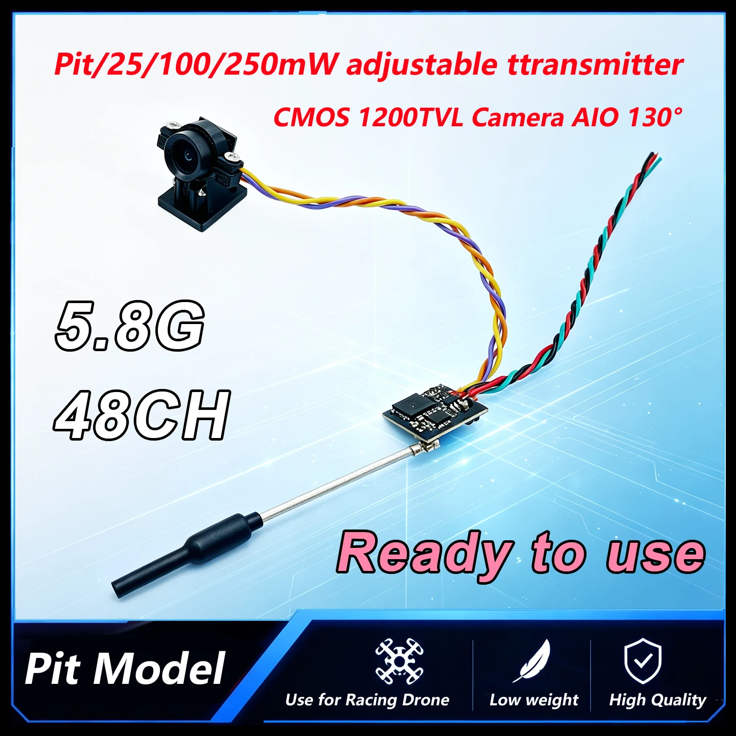 5.8G 48CH Dual Antennas FPV Go - Drone Racing Receiver recension och pris
