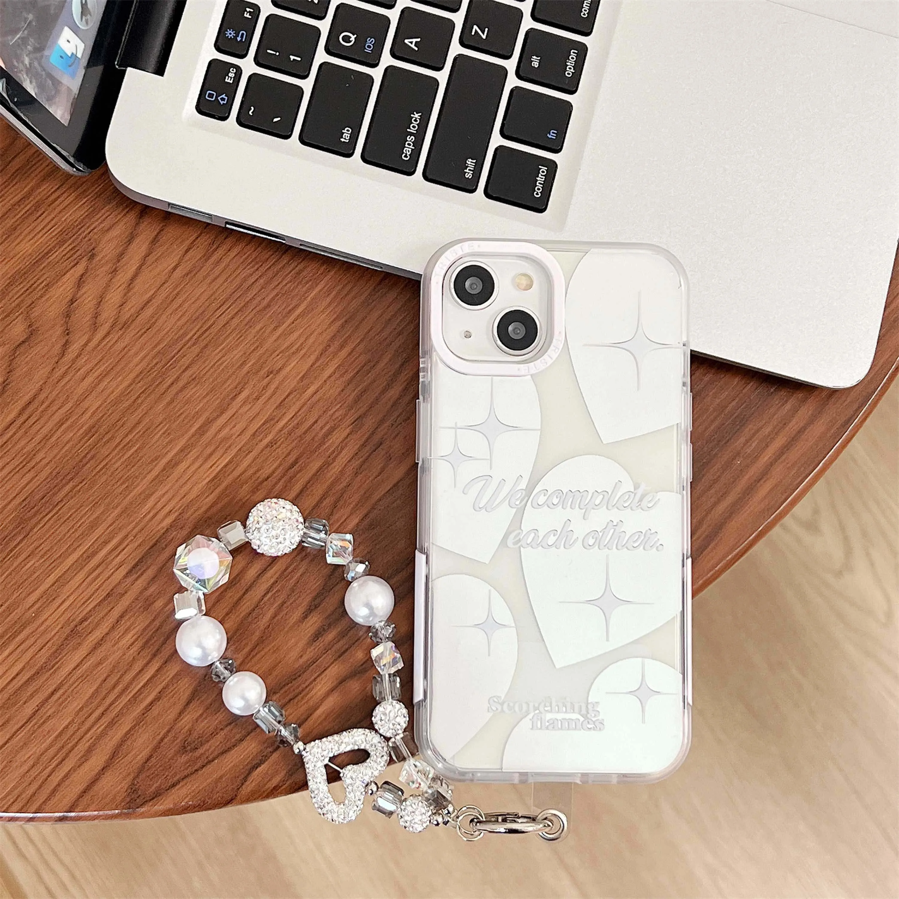 Зеркальный чехол с подвеской в виде сердца для Iphone 15ProMax 14Pro 15Pro 13 14ProMax 15 Pro Max 13ProMax 14