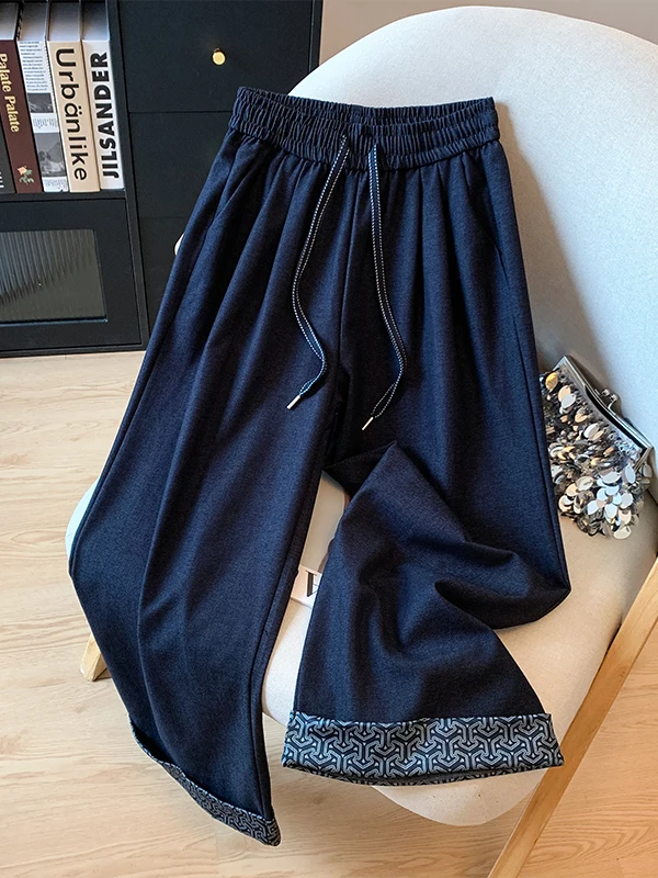 

Осенние повседневные джинсы с широкими штанинами 2025 года, прямые, свободного кроя, универсальные, женские, цвета деним, длина 7/8