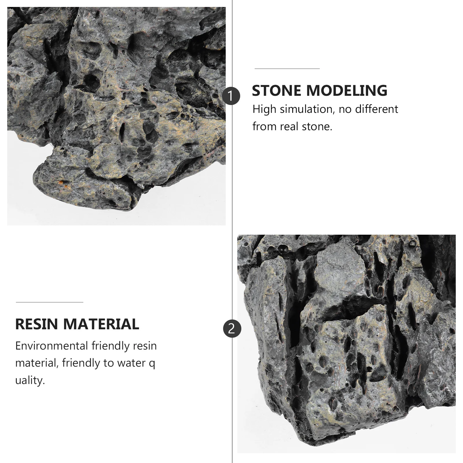 

Simulation Stone Fish Tank Aquarium Decor Lifelike Resin Stone Ornament Landscape Decoration Hiding Place for Pets