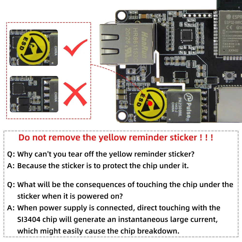 LILYGO®TTGO T-Internet-POE ESP32-WROOM LAN8720A Chip adattatore Ethernet e scheda di espansione Downloader Hardware programmabile